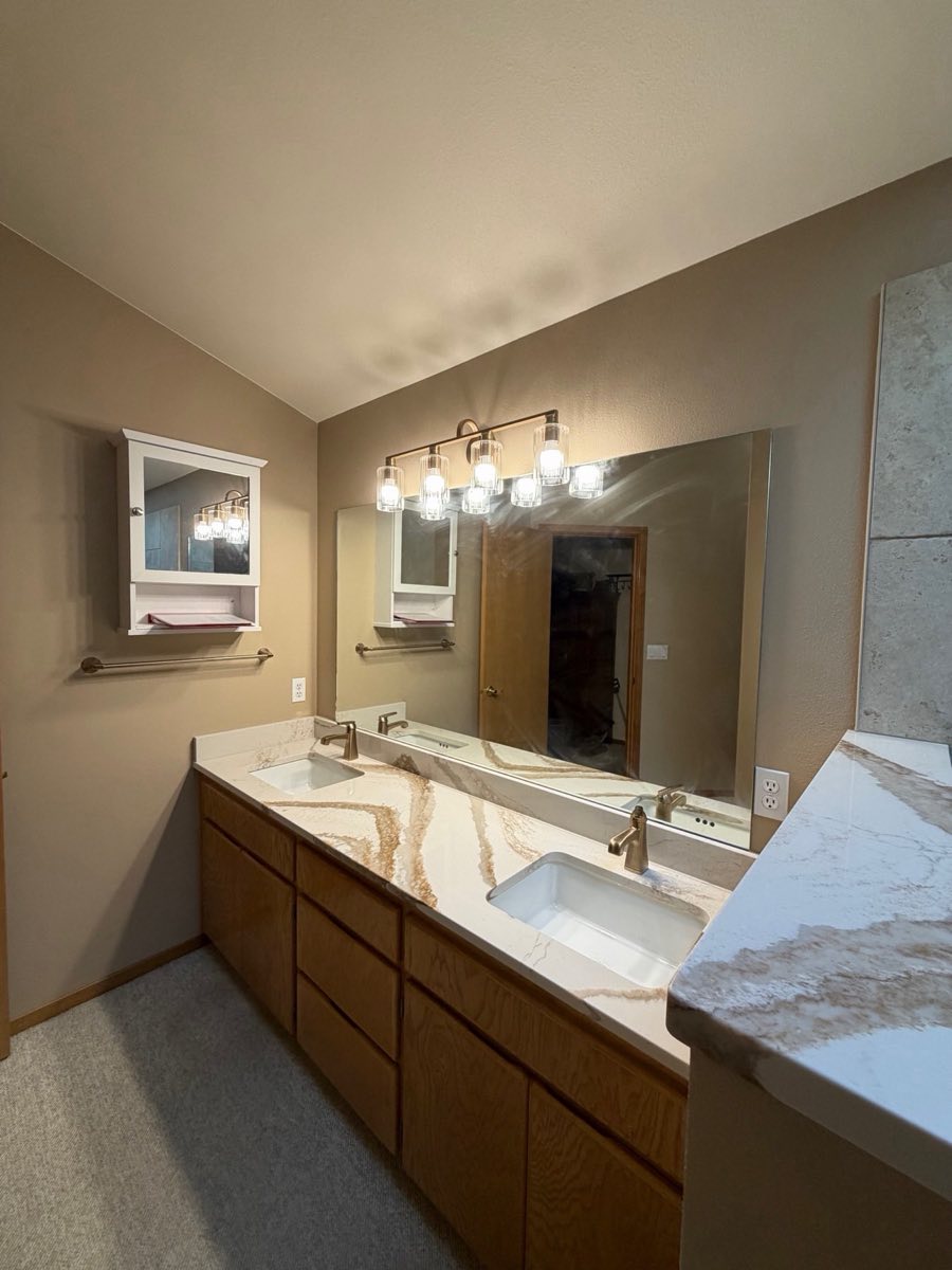 Master bathroom repaint with vanity, mirror, and trim, Bend Oregon